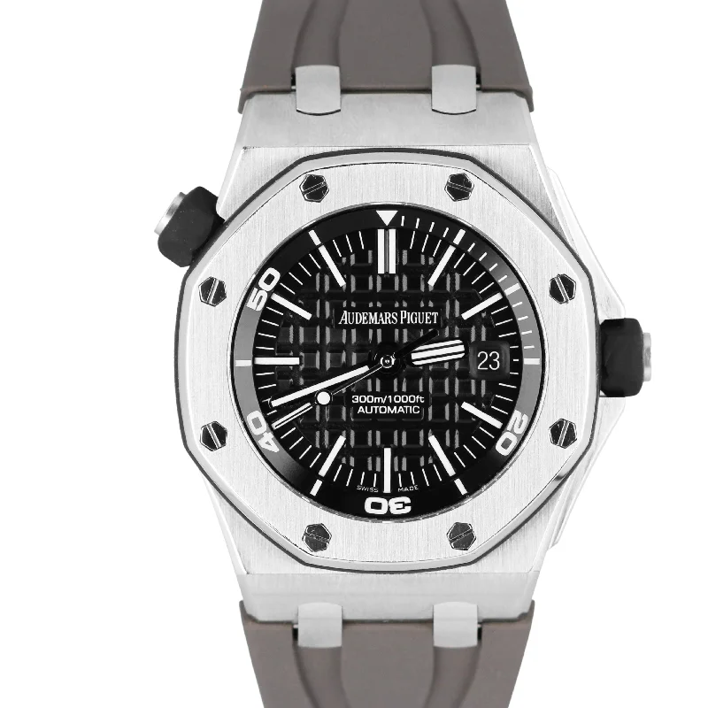 Women's Audemars Piguet Kinetic Watches-Audemars Piguet Royal Oak Offshore Stainless Steel Black 42mm 15703st Watch