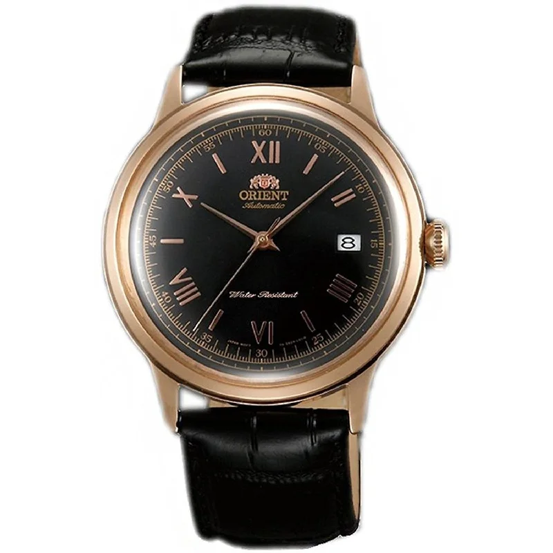 Men's Chronograph Watches with Limited Edition-Orient Men's FAC00006B0 Bambino 2nd Generation Automatic Black Leather Watch