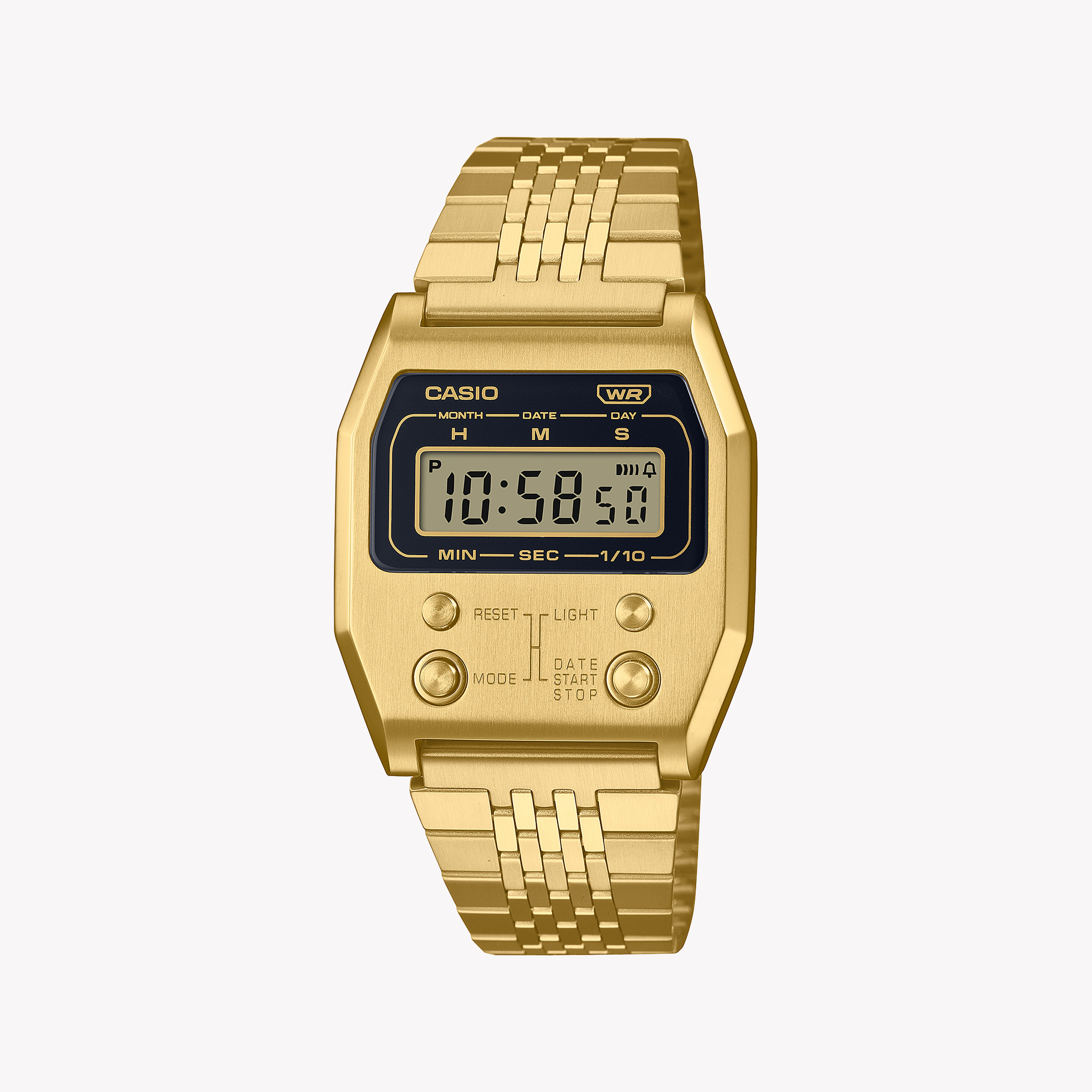 Men's Digital Watches with Minimalist Style-CASIO A1100G-5DF ADVENTURE TIMEPIECE - ELEGANT GOLD STAINLESS STEEL UNISEX WATCH