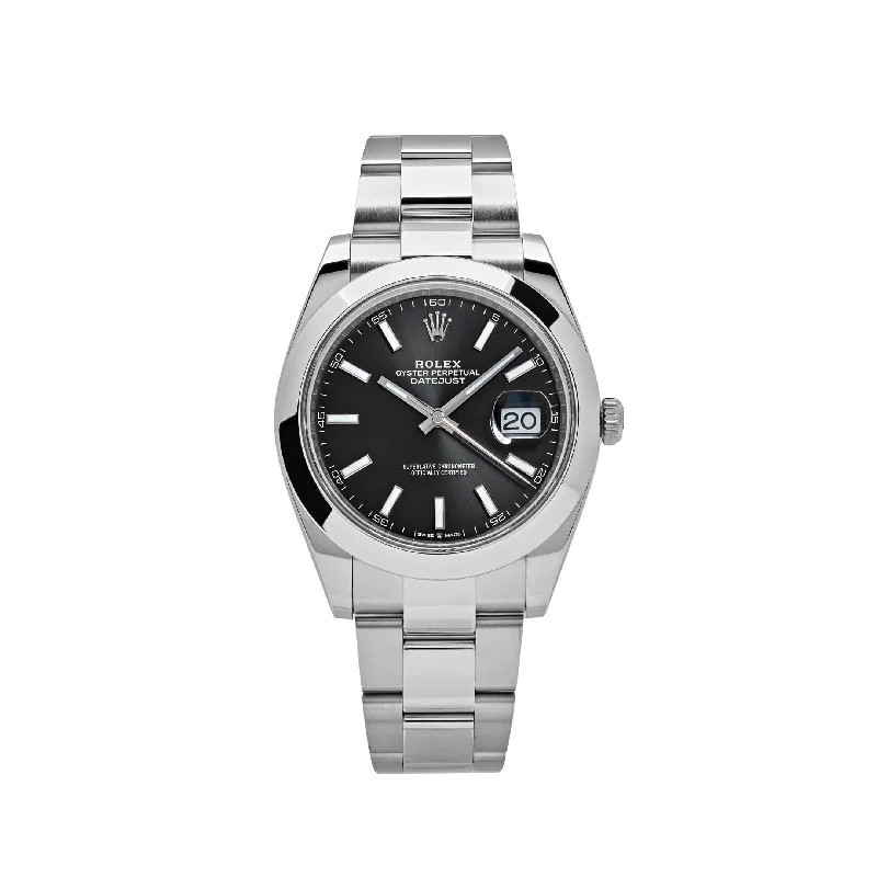 men's Rolex watches with ceramic bezel insert -​Rolex Datejust 126300 Stainless Steel Black Dial Oyster (2022)
