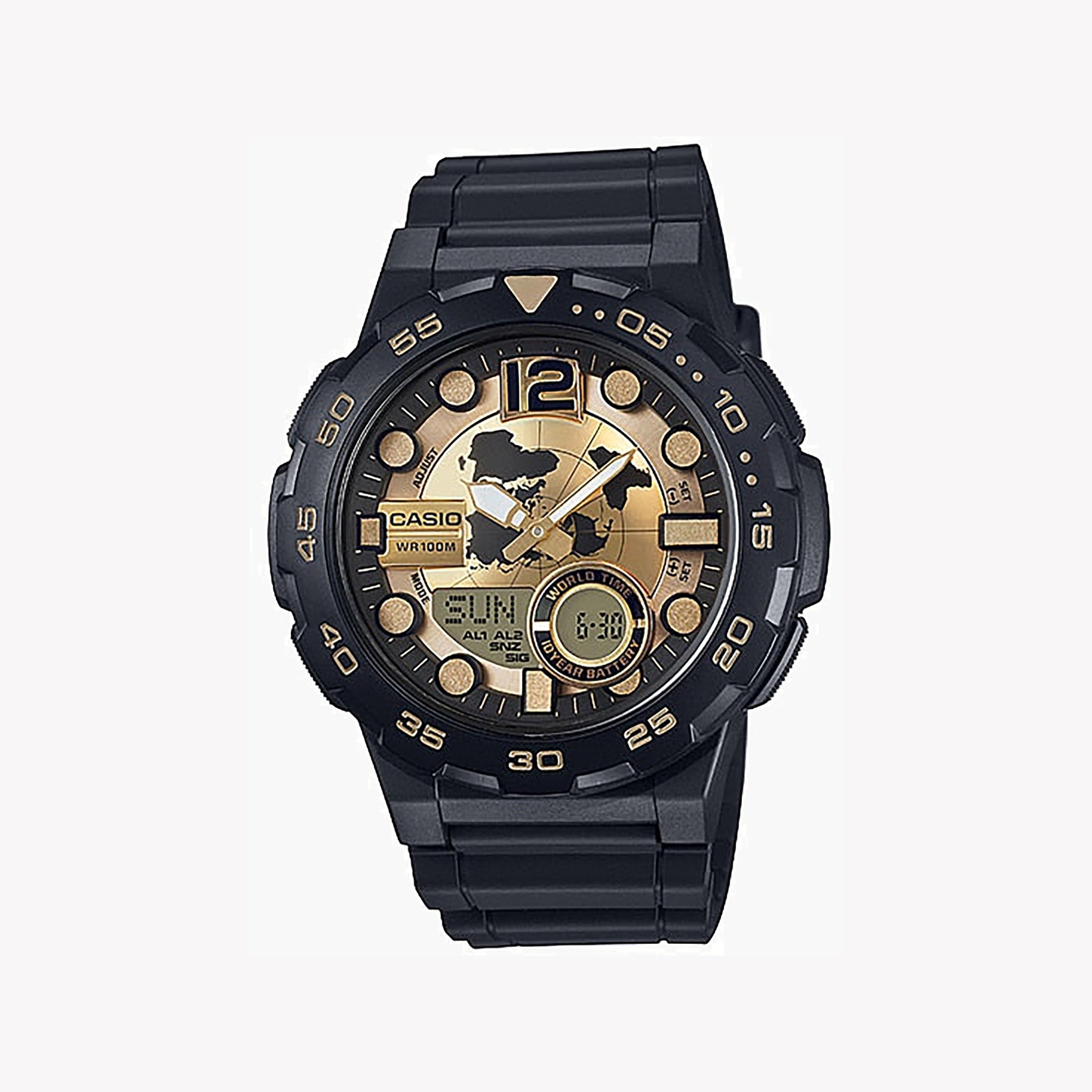 Men's Digital Watches for Weather Monitoring-CASIO AEQ-100BW-9AVDF ADVENTURE READY - RUGGED SPORTY MEN'S WATCH WITH BLACK RESIN BAND