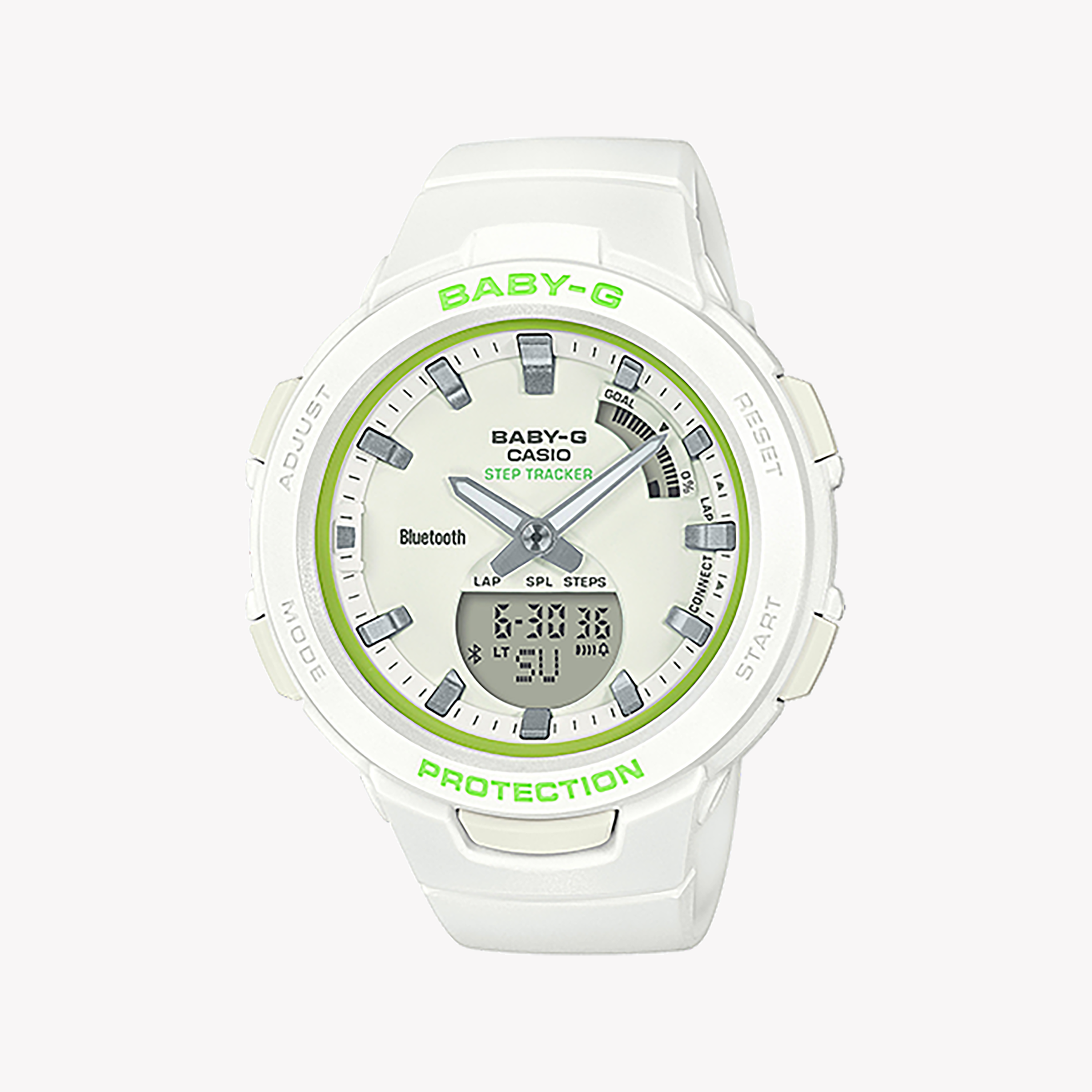 Men's Digital Watches with Minimalist Style-BSA-B100SC-7ADR BABY-G - CHIC ADVENTURE WOMEN'S WATCH with White Resin Band & Sleek Digital Dial