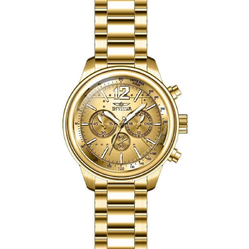 Men's Chronograph Watches with Limited Edition-Invicta Men's 28898 Aviator Gold-Tone Stainless Steel Watch