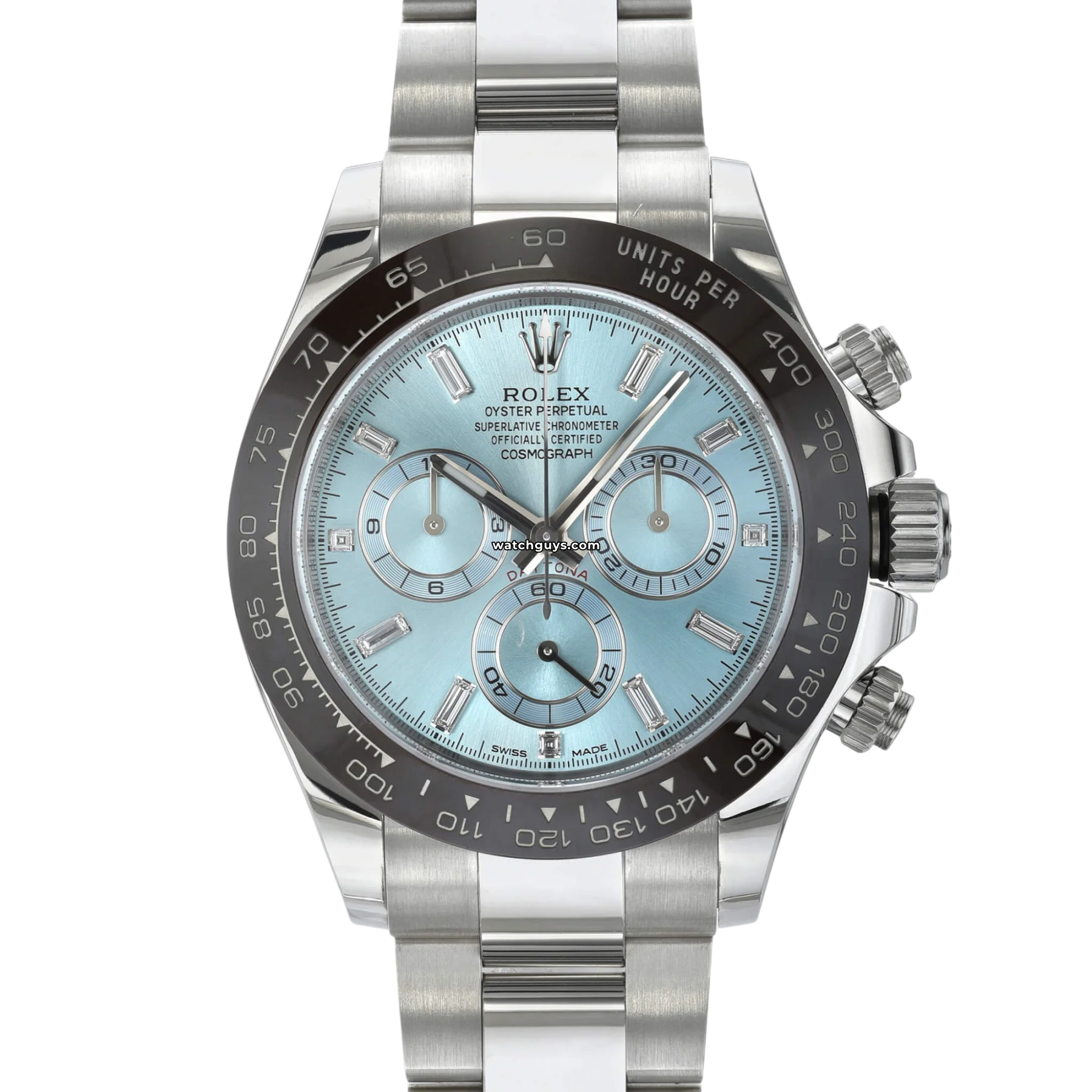 Women's Rolex Large Size Style Watches-Rolex Daytona 116506 Platinum Baguette Diamond