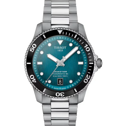 Women's Heritage Watches for Understated Elegance-Tissot T-Sport Graded Turquoise & Black Dial Men 40mm
