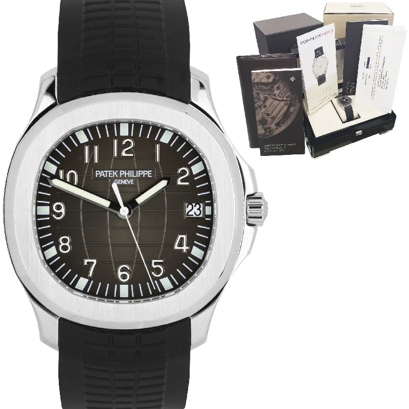 Women's Patek Philippe Spring Watches-BRAND NEW 2020 Patek Philippe Aquanaut SS Black Jumbo 40mm Watch 5167 5167A-001