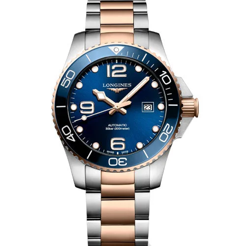 Women's Pilot Watches for Emergency Signaling-Longines Hydroconquest Sunray Blue Dial Men 43mm