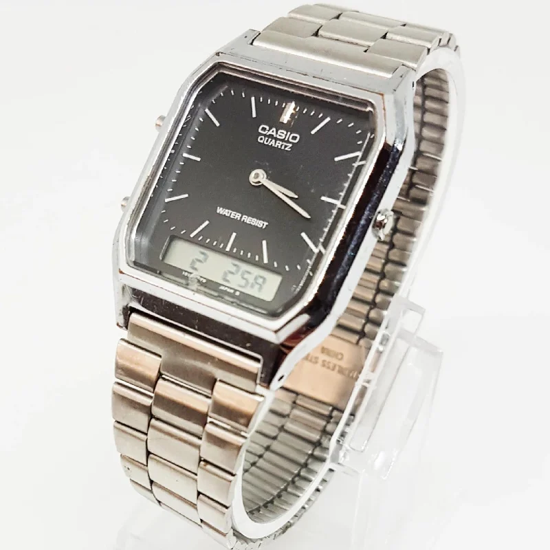 Women's Pilot Watches for Temperature Monitoring-Silver-tone Casio Quartz Watch | Double Digital and Analog Display Women's Pilot Watches for Temperature Monitoring-Silver-tone Casio Quartz Watch | Double Digital and Analog Display