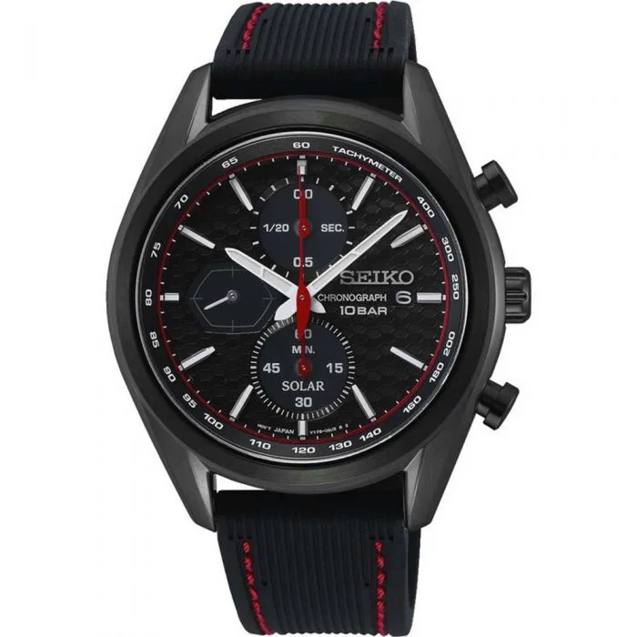 Men's Seiko Wedding Design Watches-Seiko Macchina Sportiva SSC777P Solar Chronograph