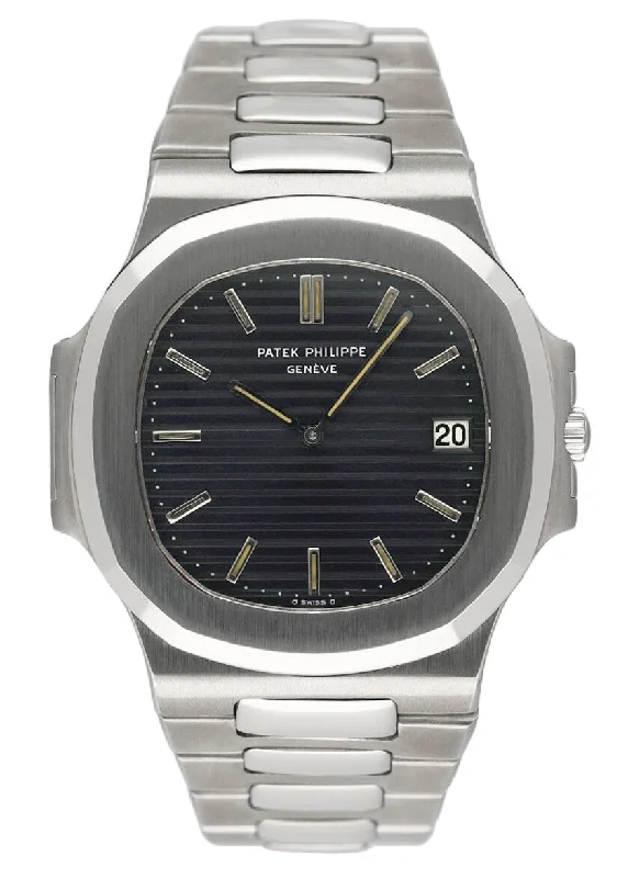 Men's Patek Philippe Watches with Classic Design-Patek Philippe Nautilus 3700/001 Blue Dial Steel Mens Watch With Papers