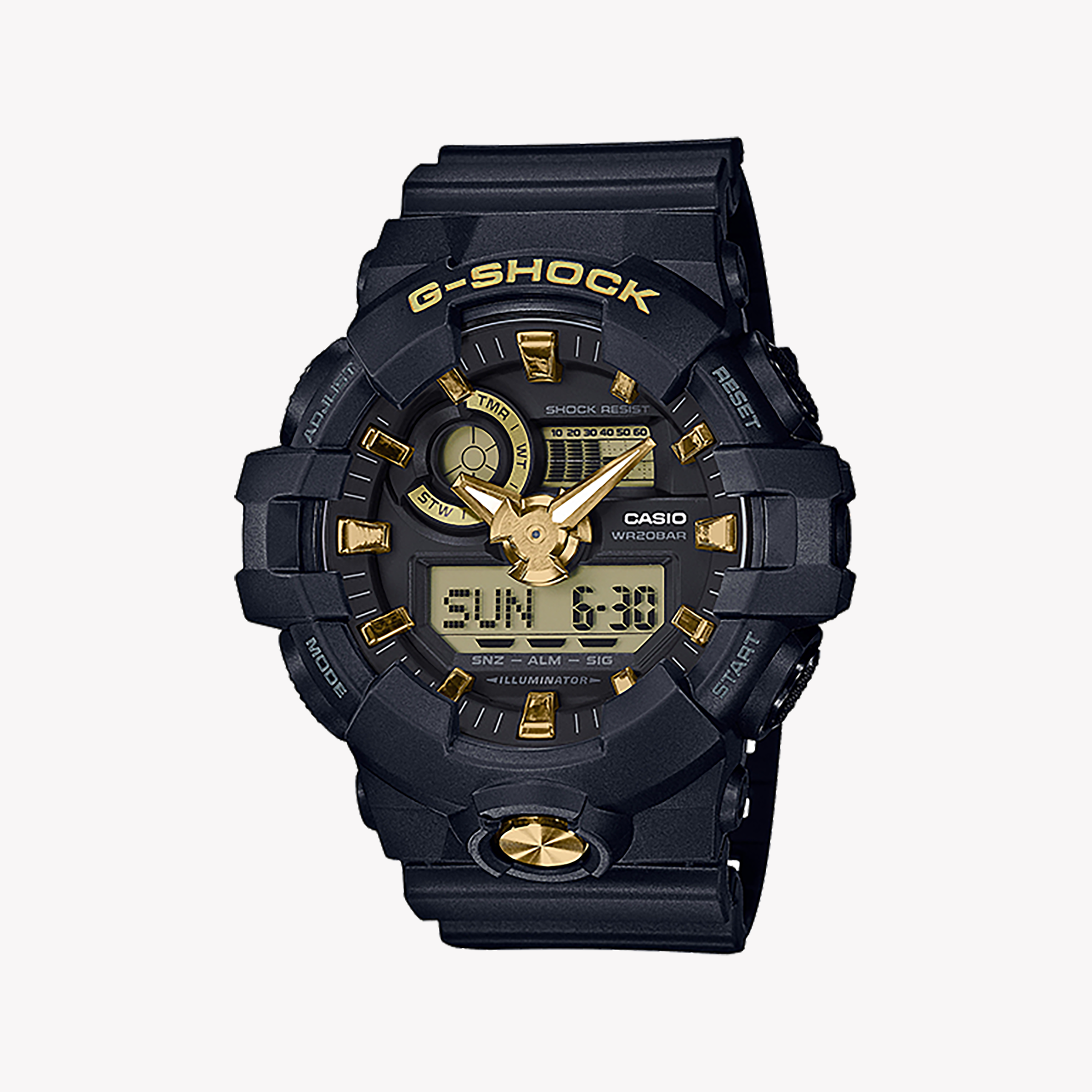 Men's Digital Watches with Advanced Materials-CASIO G-SHOCK GA-710B-1A9DR - BOLD BLACK SPORTY TIMEPIECE FOR MEN