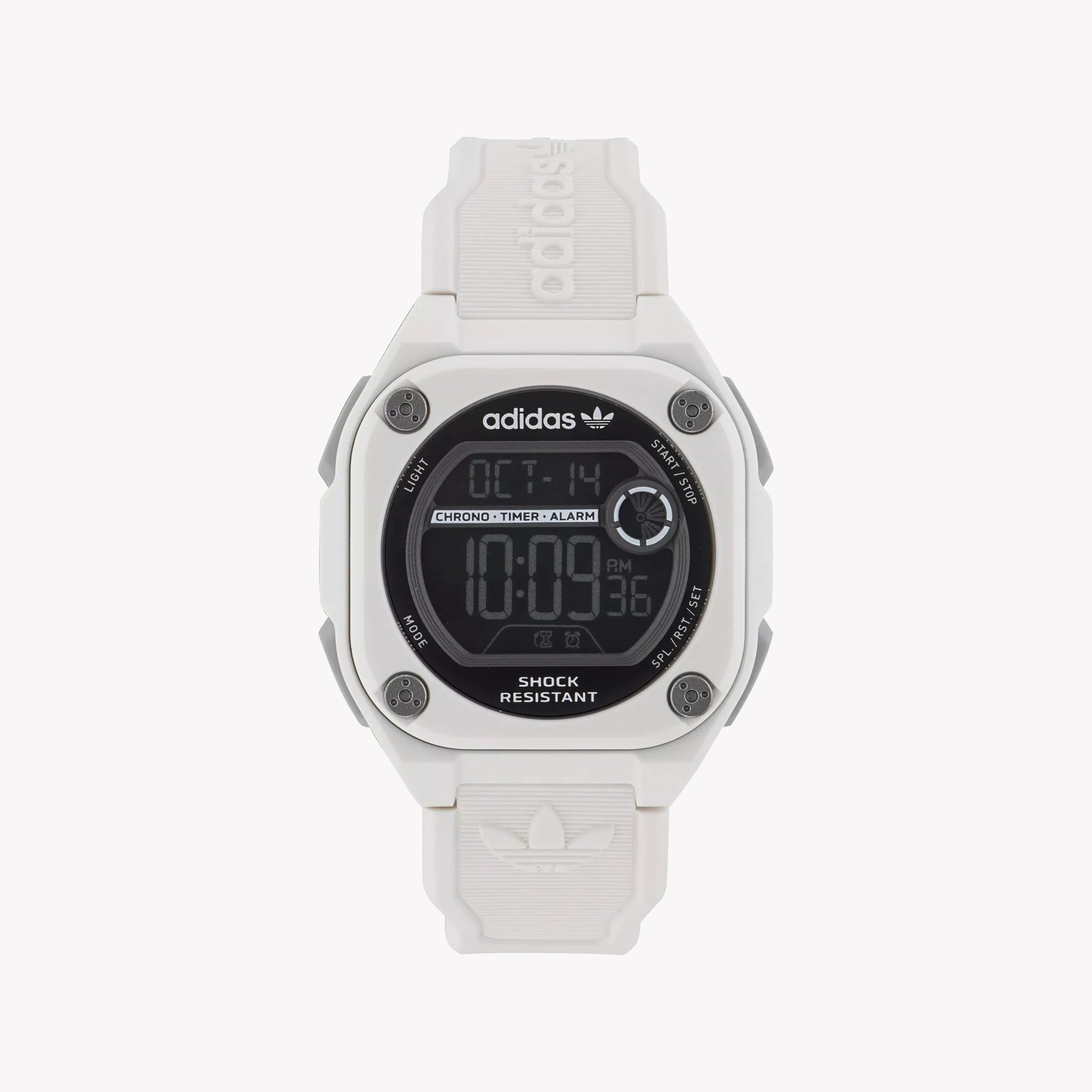 Men's Digital Watches for Radio Communication-ADIDAS Unisex White Silicone Digital Watch | AOST23062