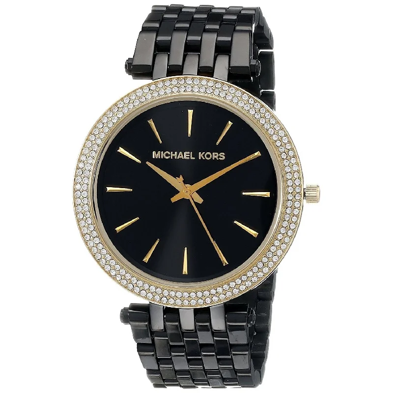 Women's Chronograph Watches for Retro Charm-Michael Kors Women's MK3322 Darci Crystal Black Stainless Steel Watch