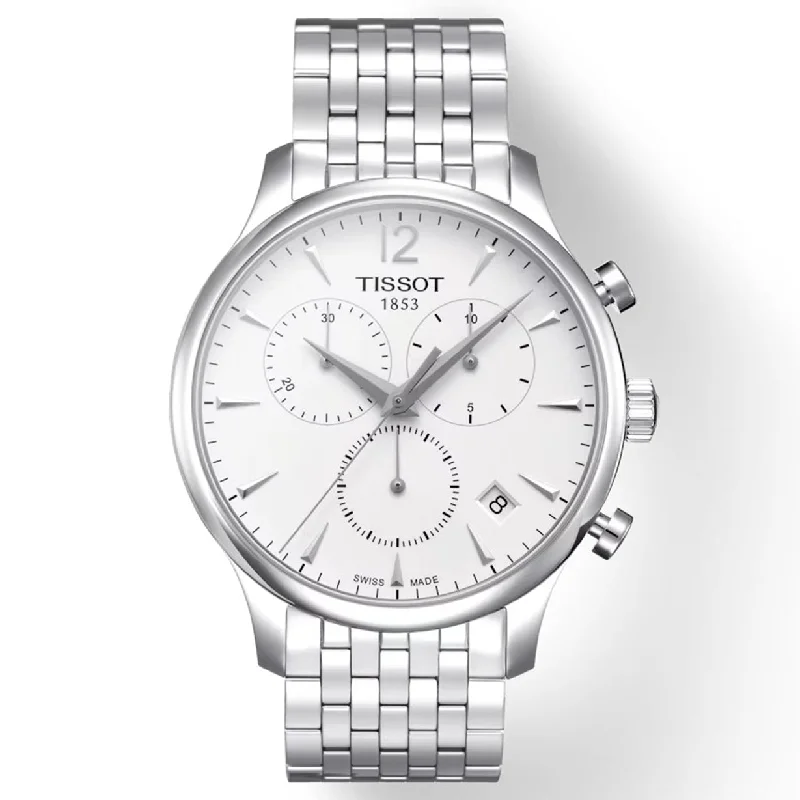 Women's Heritage Watches with Compass Calibration-Tissot T-Classic Silver Dial Men 42mm