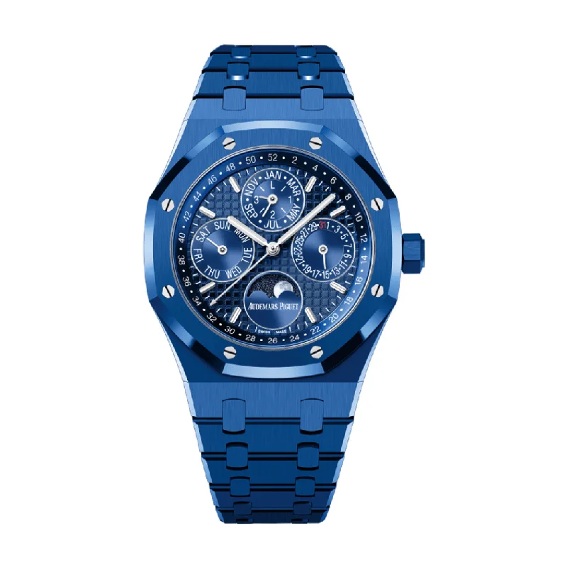 Men's Audemars Piguet Digital Watches-Audemars Piguet Royal Oak Perpetual Calendar 26579CS.OO.1225CS.01 Blue Ceramic Blue Dial