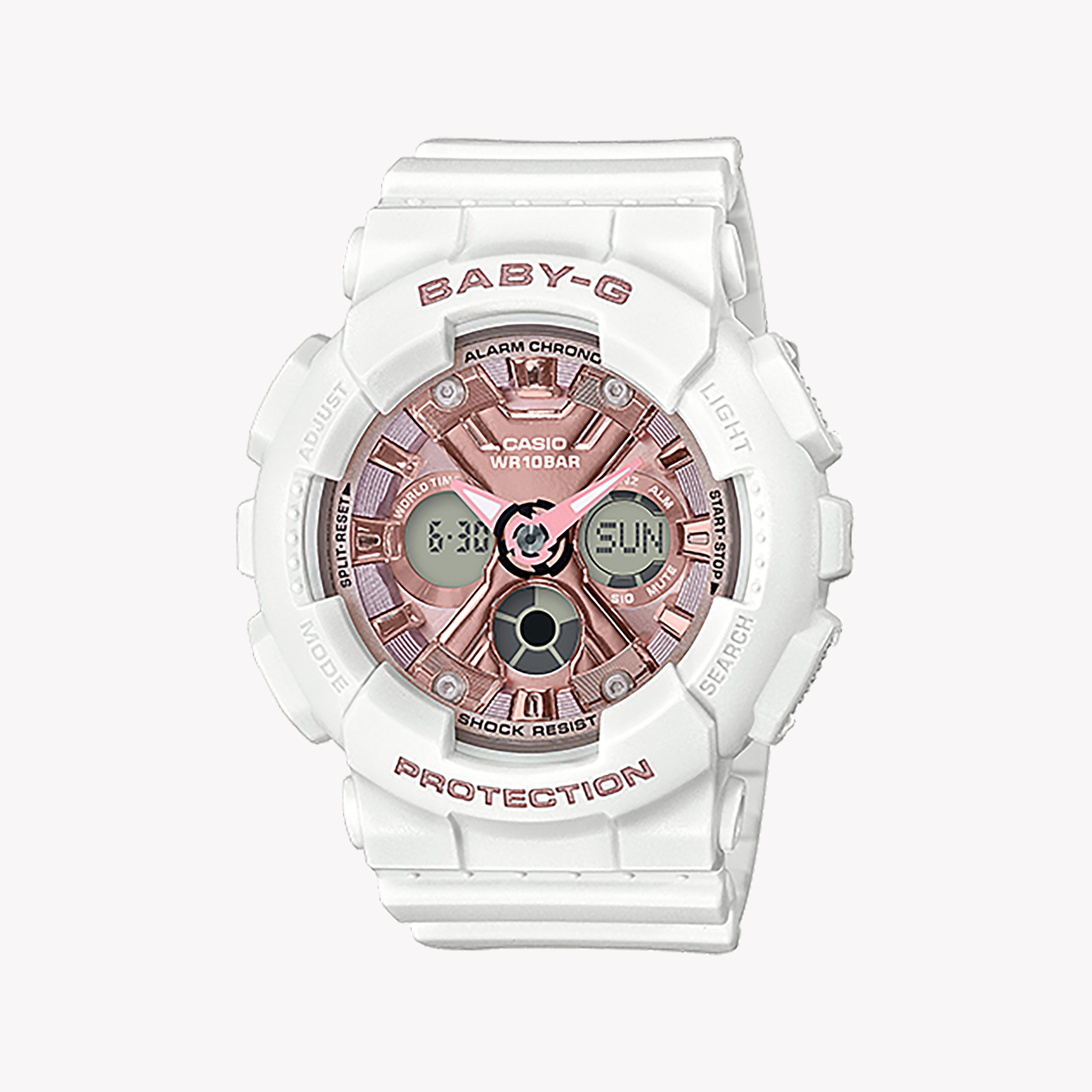 Men's Digital Watches for Modern Aviation-BA-130-7A1DR BABY-G TIMELESS ADVENTURE - BOLD WHITE & VIBRANT DIAL WOMEN'S WATCH