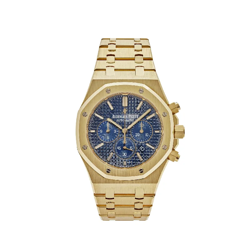 Men's Audemars Piguet Autumn Design Watches-Audemars Piguet Royal Oak 26320BA.OO.1220BA.02 Chronograph Yellow Gold Blue Dial (2016)