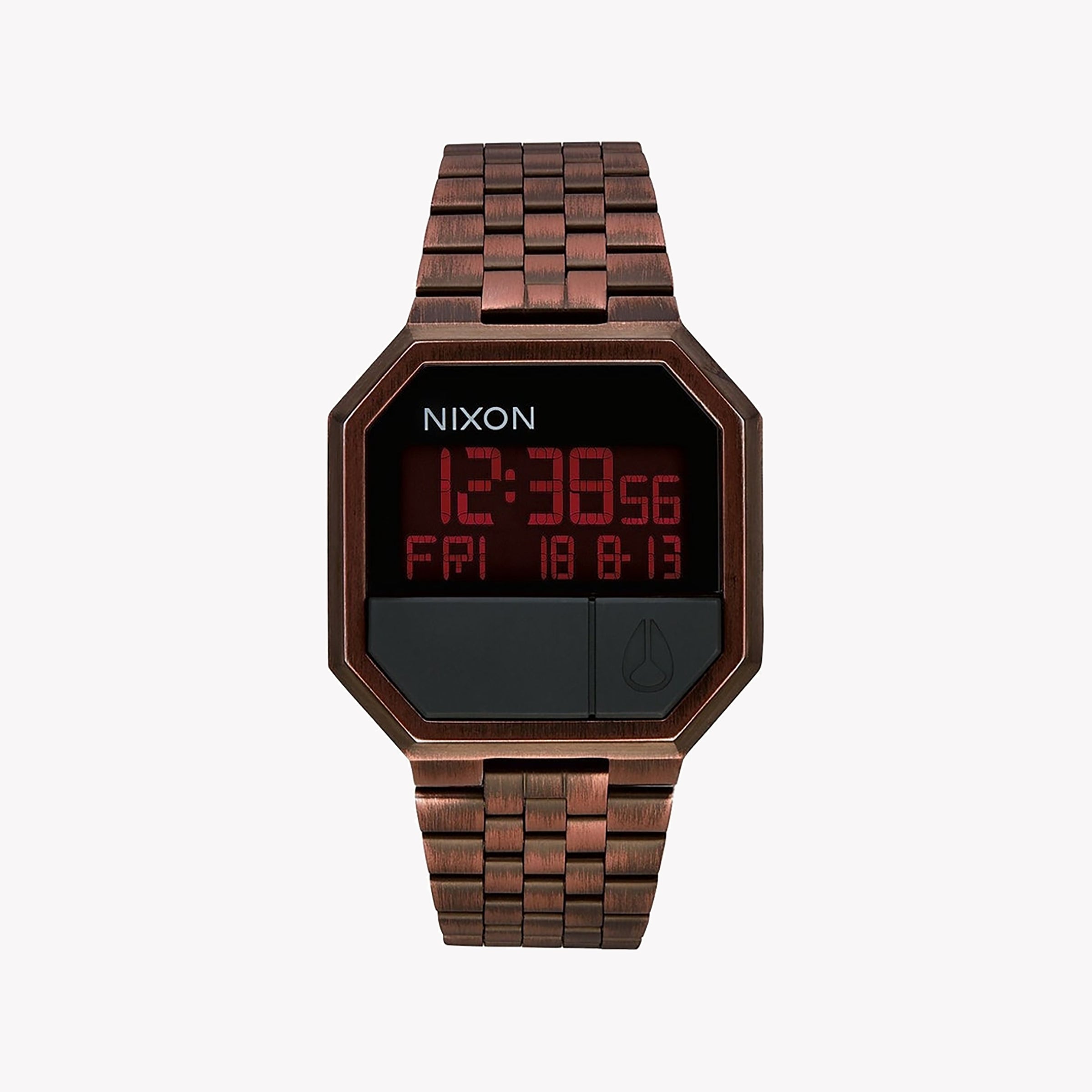 Men's Digital Watches for Birthday Gifts-Nixon Men's Brown Stainless Steel Watch, Digital Display | A158-894