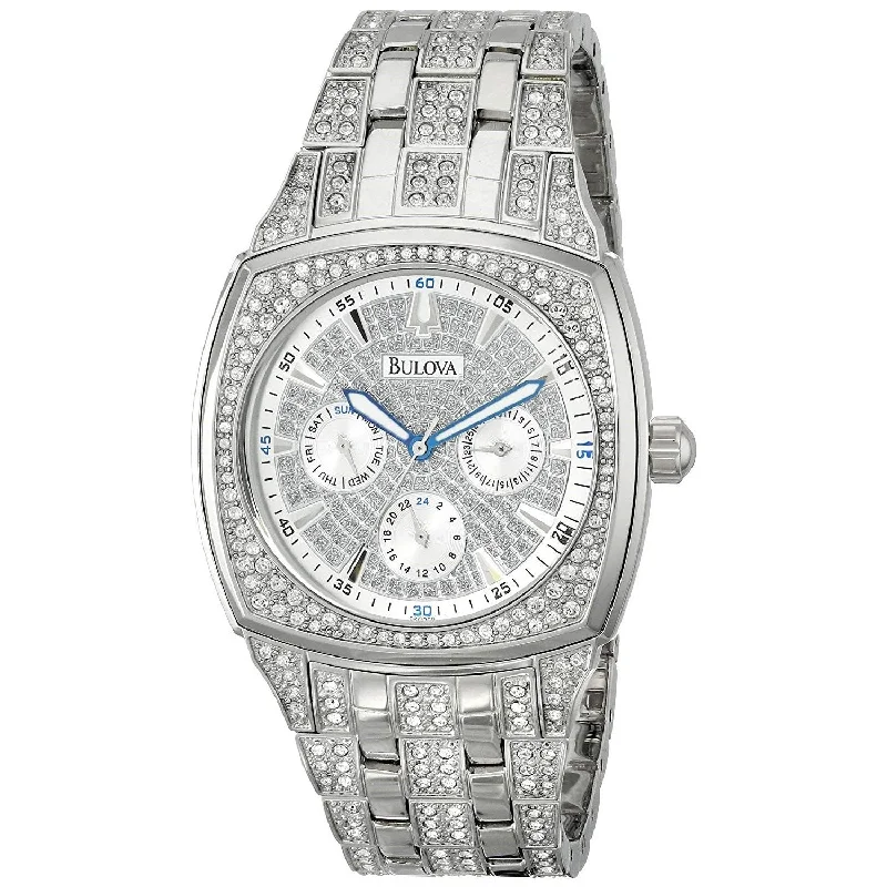 Men's Chronograph Watches with Smart Features-Bulova Men's 96C002 Chronograph Crystal Stainless Steel Watch