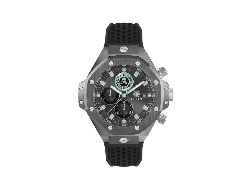 Men's Quartz Watches for Navigation Instruments-Philipp Plein Chrono Royal Quartz Watch Sport-Tech, Gray, 46mm, PWLFA0125
