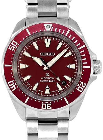 Men's Seiko Date Night Style Watches-Prospex Samurai 200M Automatic Red Ref. SBDY129