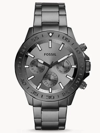 Men's Chronograph Watches with Luxury Materials-Fossil Bannon Multifunction Smoke Stainless Steel Watch Bq2491I