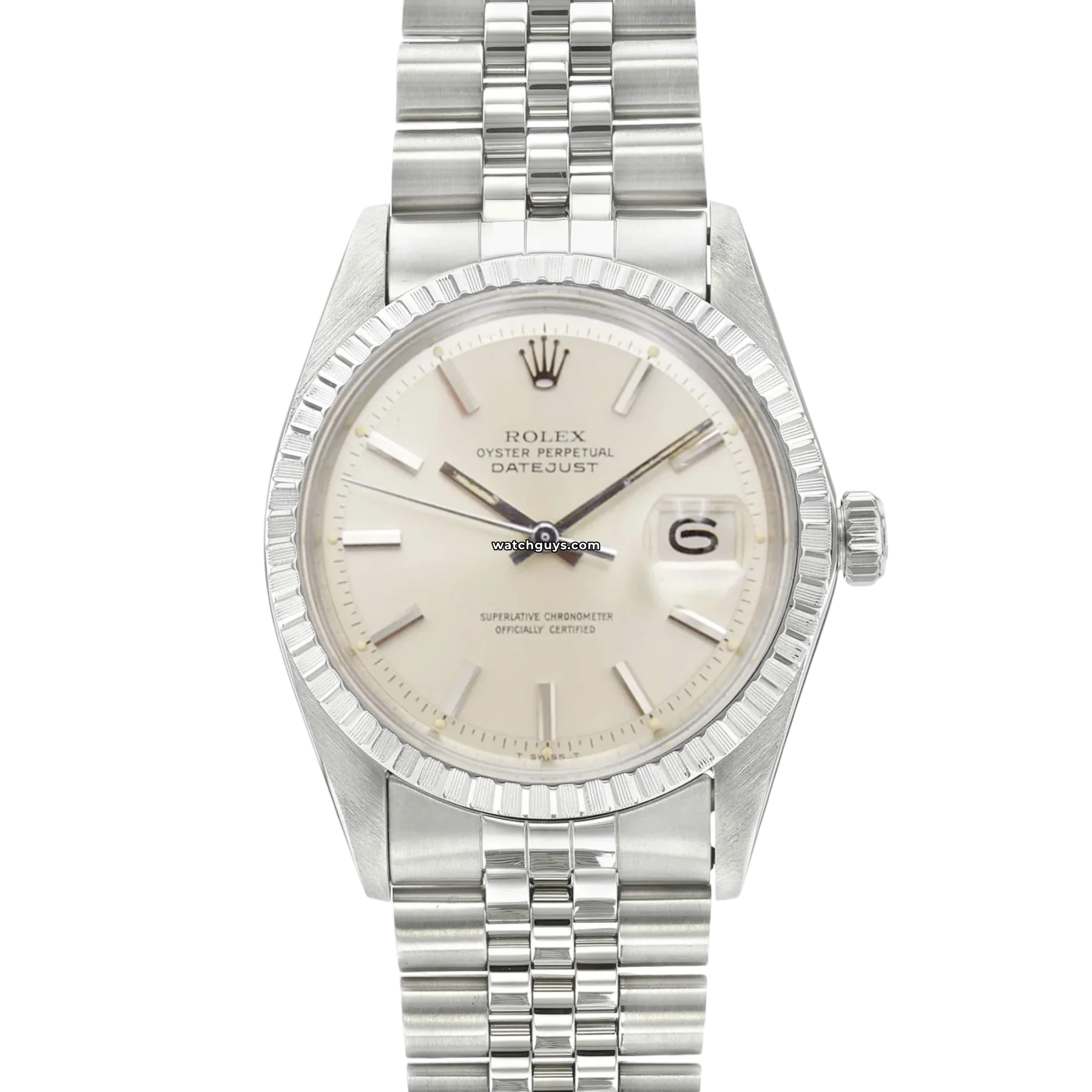 Women's Rolex Seasonal Watches-Rolex Datejust 1603 Silver Jubilee