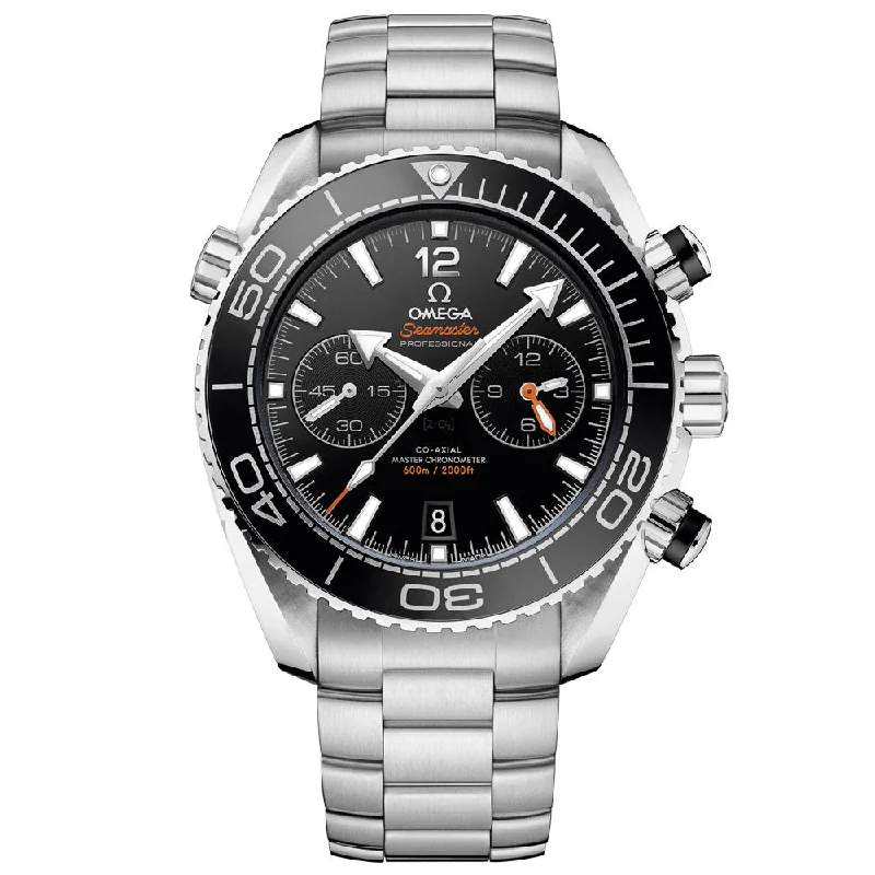 Women's Chronograph Watches for Radio Communication-Omega Gents Seamaster Planet Ocean 600M Chronograph 45.5mm Black Dial Gents Automatic Watch 21530465101001