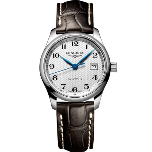 Women's Pilot Watches with Solar Power-Longines Master Collection Silver Barleycorn Dial Women 29mm