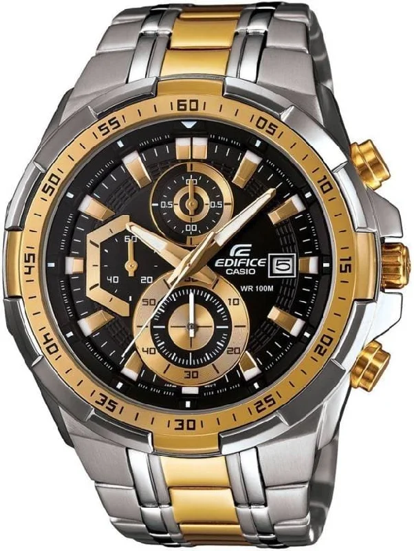 Men's Chronograph Watches for Pilots-Edifice Efr-539Sg-1Avudf - Ex188 Two-Tone Chronograph - Men'S Watch