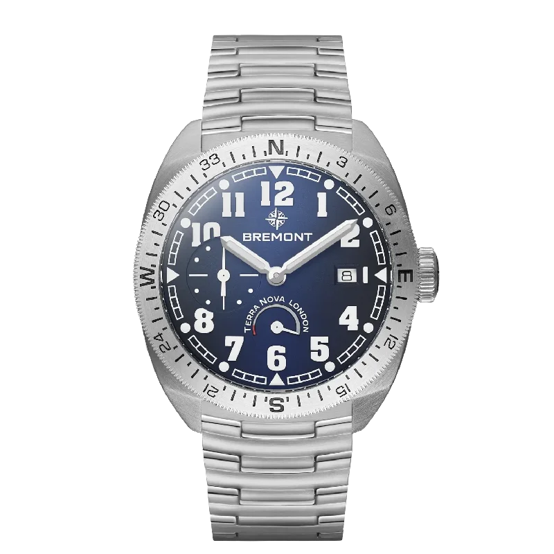Military Style Watches for Men Online-Terra Nova 40.5 Turning Bezel Power Reserve