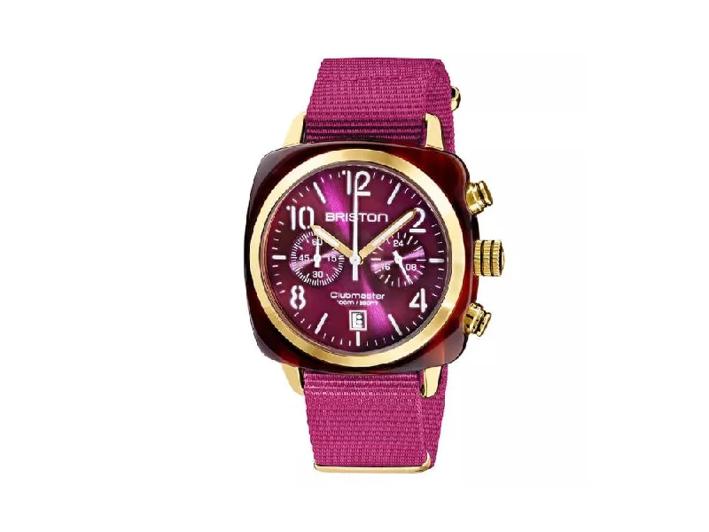 Men's Quartz Watches for Technological Innovation-Briston Clubmaster Classic Quartz Watch, Pink, 40 mm, 19140.PYA.T.32.NC