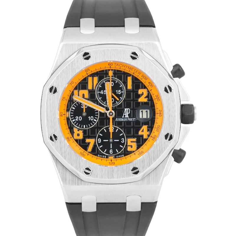 Audemars Piguet American Made Watches for Women-MINT Audemars Piguet Royal Oak Offshore VOLCANO Orange Rubber Steel 26170ST
