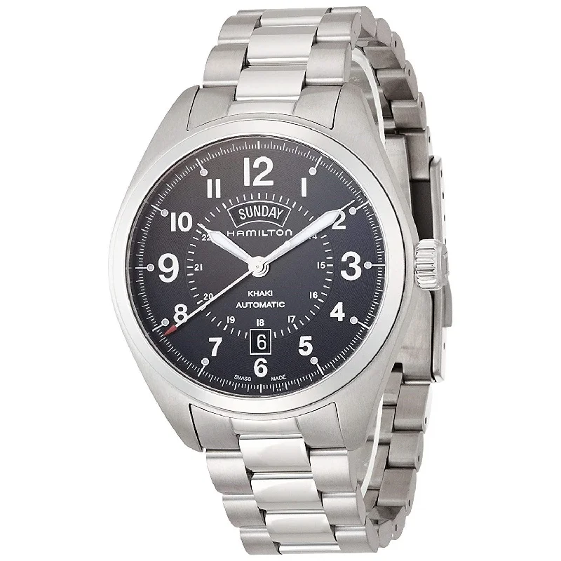 Men's Chronograph Watches with Hygrometer Feature-Hamilton Men's H70505133 Khaki Field Stainless Steel Watch