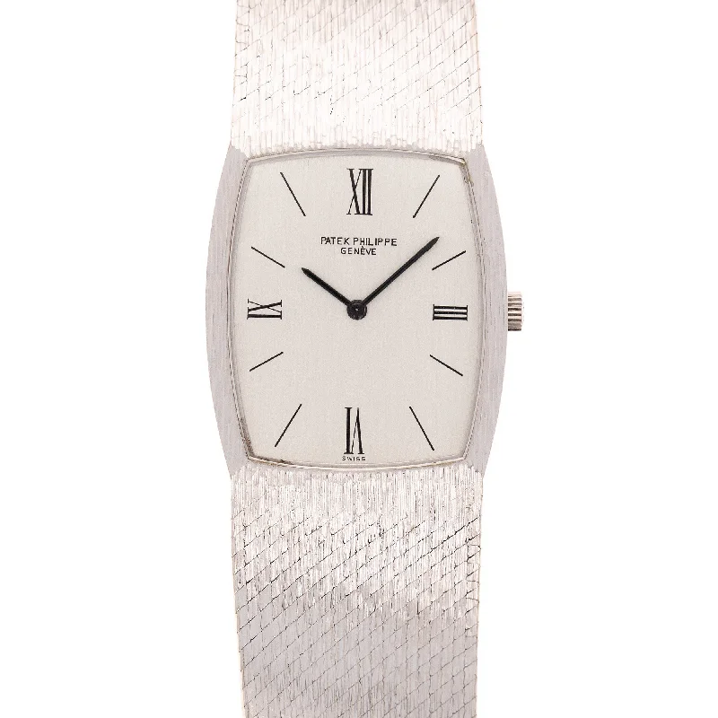 Men's Patek Philippe Watches for Fitness Tracking-Patek Philippe White Gold Vintage Watch Ref. 3528