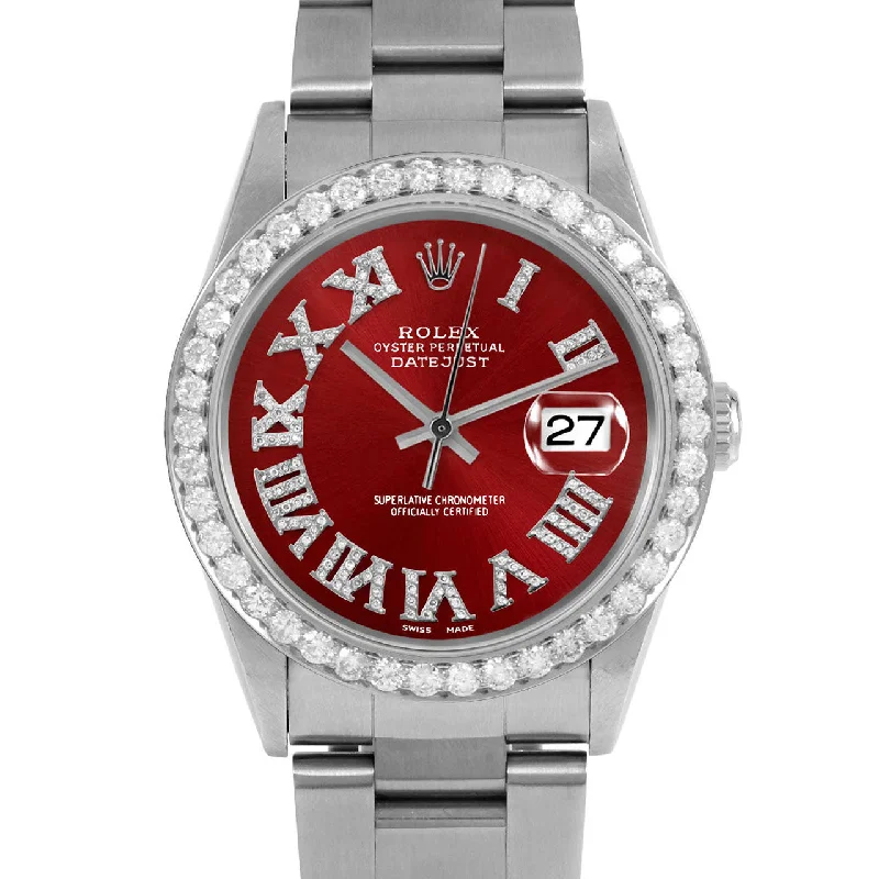 men's Rolex watches with coin-edge bezel -​Rolex Datejust 36mm | 16234-RED-FDR-25CT-OYS