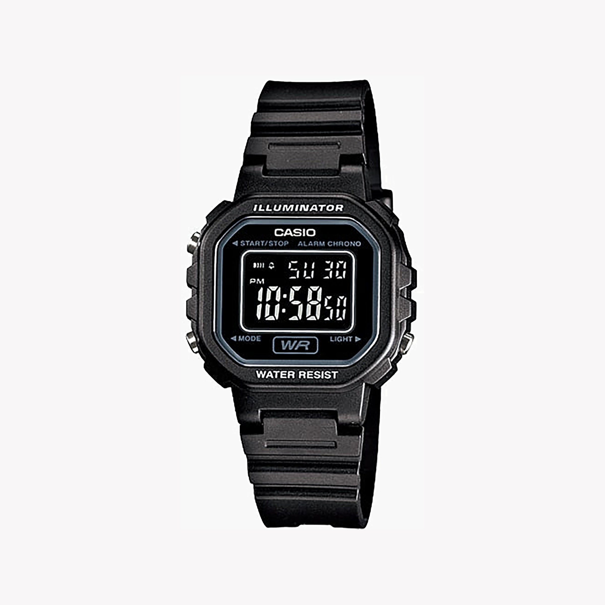 Men's Digital Watches for Technological Innovation-CASIO Unisex Black Resin Watch, Digital Display | LA-20WH-1BDF