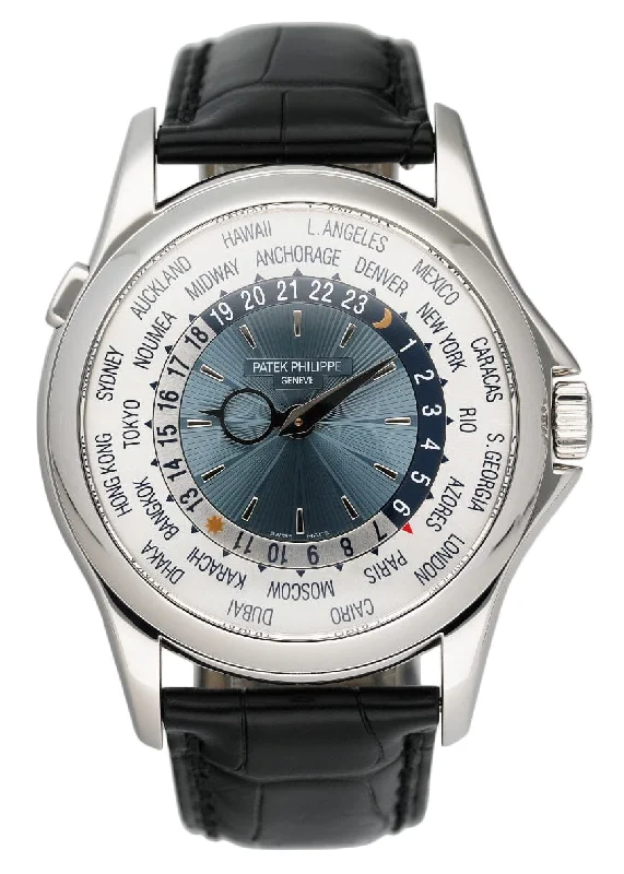 Men's Patek Philippe Watches with Laser Engraving-Patek Philippe Complications World Time 5130P Mens Watch With Archives
