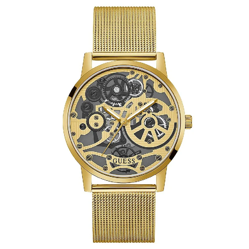 Women's Pilot Watches for Retro Charm-Guess Gadget Black Dial Men 42mm