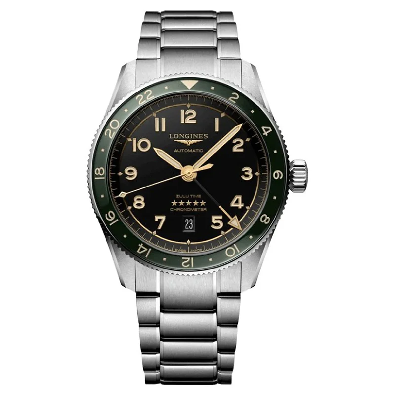 Women's Pilot Watches for Pilots-Longines Spirit Zulu Time Anthracite Dial Men 42mm