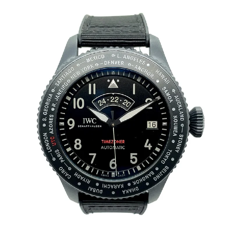 Women's Pilot Watches with Thick Case Statement-IWC Pilot's Watch Timezoner Top Gun Ceratanium® IW395505 - Certified Pre-Owned