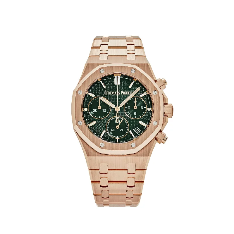 Men's Audemars Piguet Special Edition Style Watches-Audemars Piguet Royal Oak 26240OR.OO.1320OR.08 Selfwinding Chronograph Rose Gold Khaki Green Dial (2024)