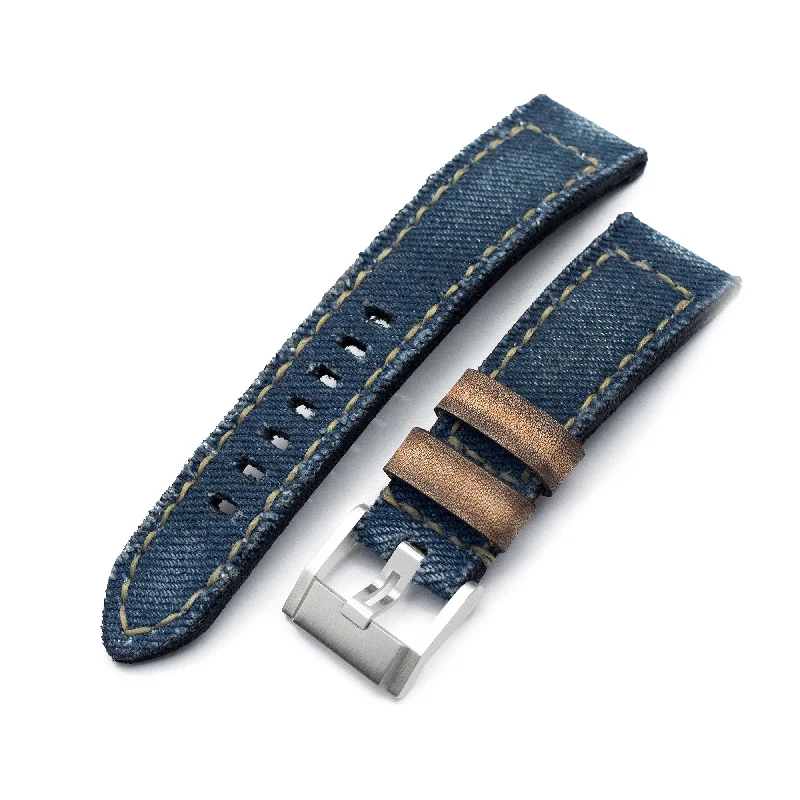 Men's Military Watches for Conflict Resolution Teams-23mm Gunny X MT Denim Blue Washed Canvas Watch Band