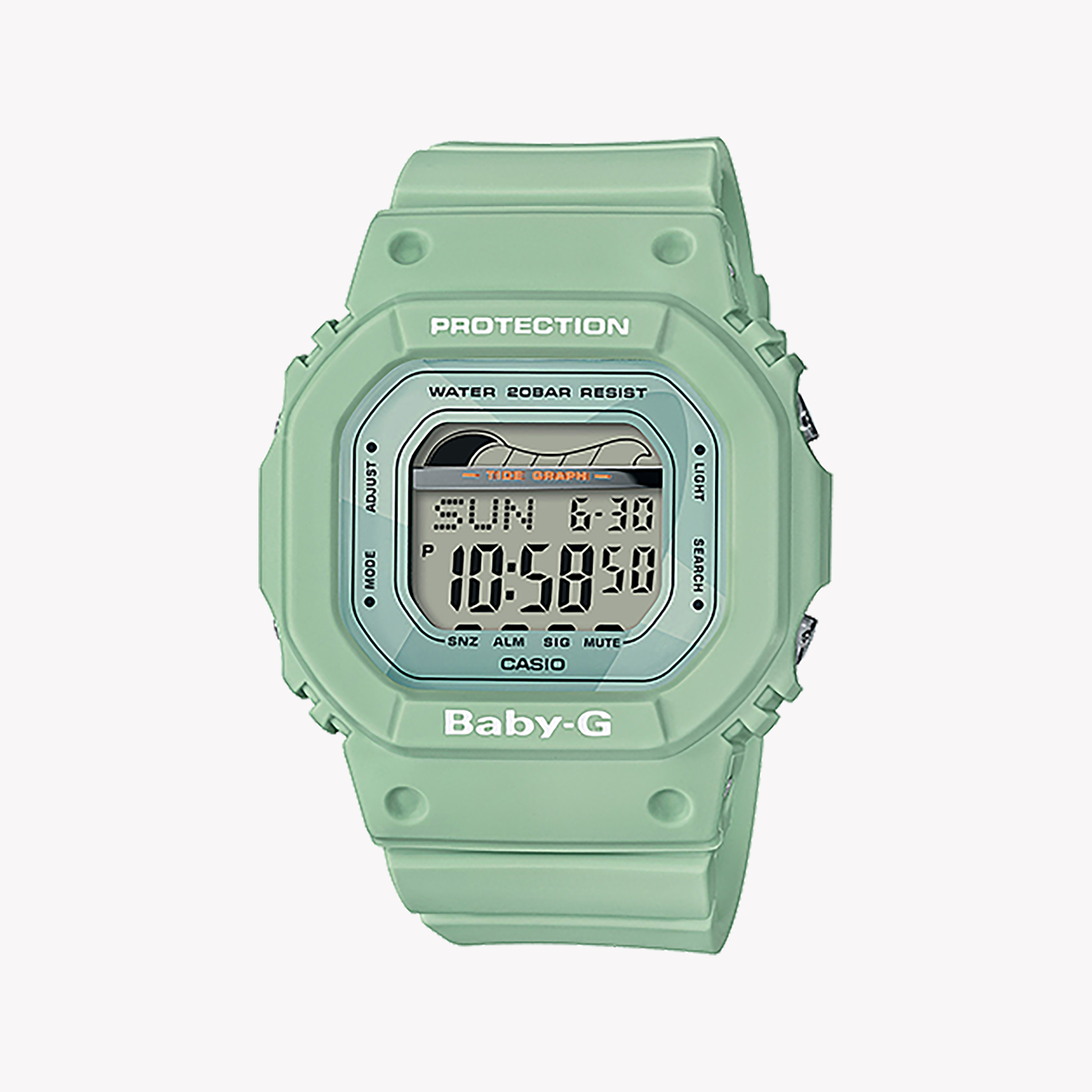 Men's Digital Watches with Thermometer Function-CASIO BABY-G BLX-560-3DR - BOLD & ACTIVE UNISEX WATCH with vibrant green case and digital dial