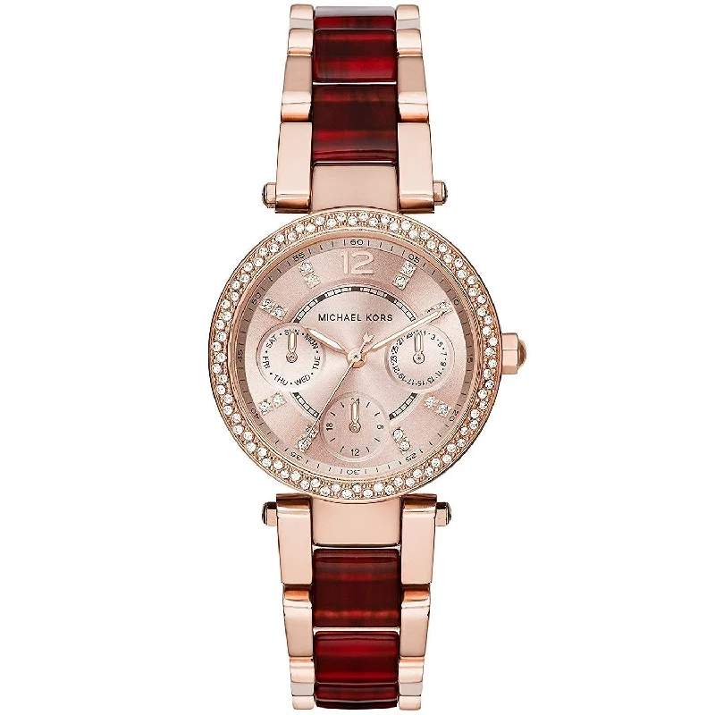 Women's Chronograph Watches for Modern Design-Michael Kors Women's MK6239 Mini Parker Multi-Function Two-Tone Stainless Steel Watch