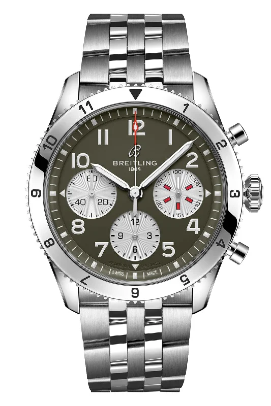 Men's Asian Made Style Dress Watches for Affordable Options-Breitling Classic AVI Chronograph 42 Curtiss Warhawk A233802A1L1A1