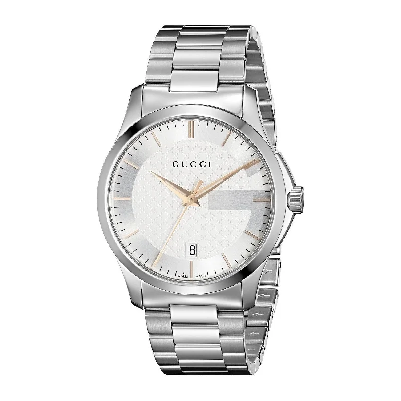 Men's Automatic Chronograph Watches-Gucci Men's YA126442 G-Timeless Stainless Steel Watch