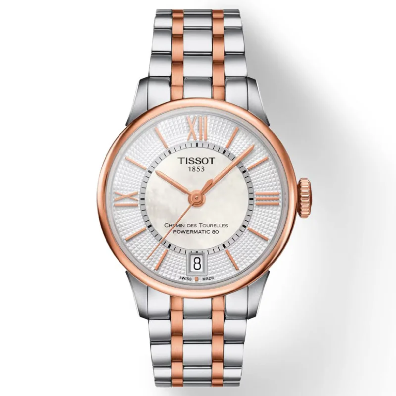 Women's Heritage Watches with Heart Rate Monitoring-Tissot T-Classic White Mother-Of-Pearl Dial Women 32mm