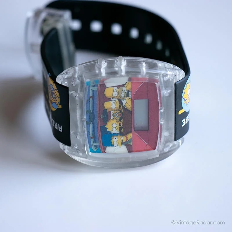 Women's Pilot Watches for Humidity Monitoring-Vintage Simpsons Road Trip Watch | Retro Digital Wristwatch