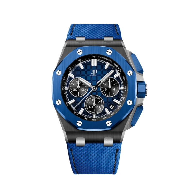 Men's Audemars Piguet Winter Design Watches-Audemars Piguet Royal Oak Offshore 26420CE.OO.A043VE.01 Selfwinding Chronograph Black/Blue Ceramic (2023)